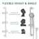 LOCALAND Hand Shower with Slide Bar High Pressure 10 Setting Handheld Shower Head Adjustable Height 24 Slide Bar Wall Supply Elbow and 66ft Extra Long Shower Hose Brushed Nickel