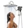 V-Frankness 13 Inch Rainfall Shower Head with MultiFunction Handheld Sprayer Combo 3Way Metal Extended Diverter with Holder and Metal Adjustable Curved Shower Extension Arm Extra Long Hose Brushed Nic