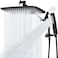 G-Promise GPromise All Metal 14 Inch Rain Shower Head with Massage Mode Handheld Spray Combo 3Way Diverter with Pause Setting Full Body Coverage Modern Bathroom Upgrade Matte Black