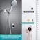GwernKB Handheld Shower Head with on off SwitchBuiltin Power Spray7Setting High Pressure Spray Shower Wand with 79in Long HoseBracket and Extra Adhesive Shower Holder for Lower MountChrome