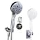 GwernKB Handheld Shower Head with on off SwitchBuiltin Power Spray7Setting High Pressure Spray Shower Wand with 79in Long HoseBracket and Extra Adhesive Shower Holder for Lower MountChrome