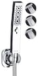 G-Promise GPromise All Metal 3 Function Handheld Shower Head Buildin Massage Mode with 70 Inch Stainless Steel Shower Hose Extra Long and Dual Purpose Hand Held Holder Slide Adjustment Mode Chrome
