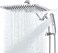 G-Promise GPromise All Metal 16 Inch Rain Shower Head with Massage Mode Handheld Spray Combo 3Way Diverter with Pause Setting Full Body Coverage Modern Bathroom Upgrade Chrome