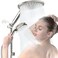 KAIYING Dual Shower Heads with Handheld Spray Combo High Pressure Modern Rain Shower Head with 9Mode Handheld Showerhead Double Rainfall Shower Head with 79Inch Hose Brushed Nickel