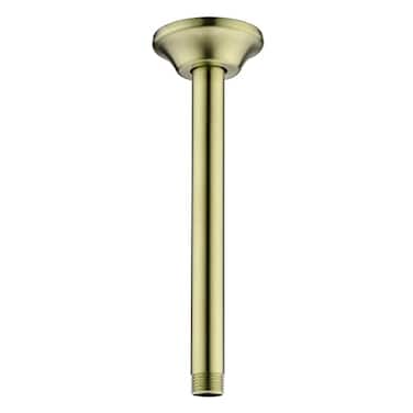 BESTILL 8 Inch Ceiling Mount Rain Shower Head Arm and Flange Brushed Gold