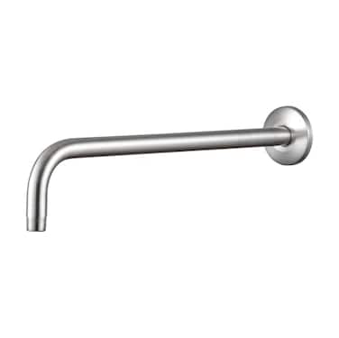 OFFO Shower Arm with Flange 12 in Brushed Nickel Wall Mount Replacement Angle Shower Head Arm WallMounted For Fixed Shower Head Handheld Showerhead