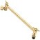 Aqua Elegante Adjustable Shower Arm Extension 10 Inch Solid Brass Showerhead Extender that Adjusts Height Angle with a Universal Fit for Rain Fixed and Handheld Heads Polished Brass