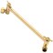 Aqua Elegante Adjustable Shower Arm Extension 10 Inch Solid Brass Showerhead Extender that Adjusts Height Angle with a Universal Fit for Rain Fixed and Handheld Heads Polished Brass