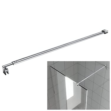 HTLOTUS Polished Silver Stainless Steel WalltoGlass Bathroom Shower Support Bar Arm for 516 38 Thick Glass Door 47 Inch Fixed Supporting Rod for Frameless Glass Panel