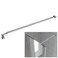 HTLOTUS Polished Silver Stainless Steel WalltoGlass Bathroom Shower Support Bar Arm for 516 38 Thick Glass Door 47 Inch Fixed Supporting Rod for Frameless Glass Panel