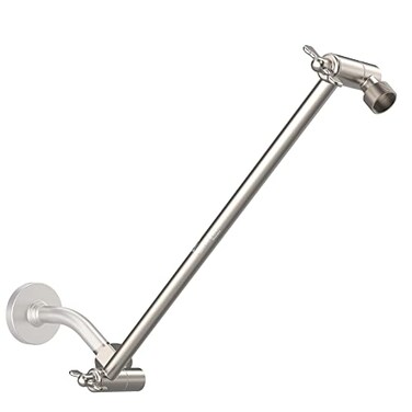 Coeur Designs 16Inch Extra Long Shower Extension Arm Solid Brass HeightAngle Adjustable With a Unique Locking Gear for a Perfect Position Every time Holds All Showerhead Sizes