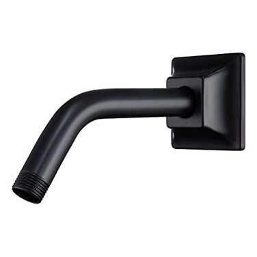 SEABEFORE 6 inch Standard shower arm Wall Mounted black shower head extension with unique square flange Standard 12 Connection