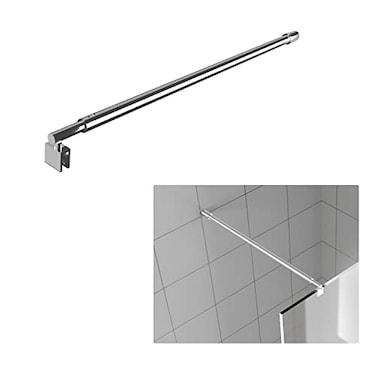 HTLOTUS Shower Support Bar 276 to 472 Telescopic Bar for 516 to 38 Thick Glass WalltoGlass Support Arm Polished Silver