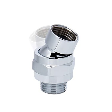 NearMoon Shower Head Swivel Ball Adapter Solid Brass Shower Connector Ball Joint Adjustable Universal Shower Arm Extension Component Chrome Finish