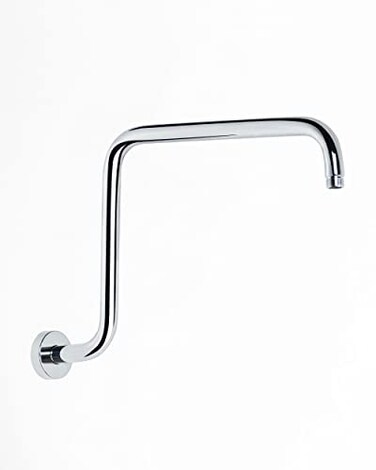 PHASAT S Shaped Shower Arm with FlangeHigh Rise Shower Head Extension Arm ChromePU9D02
