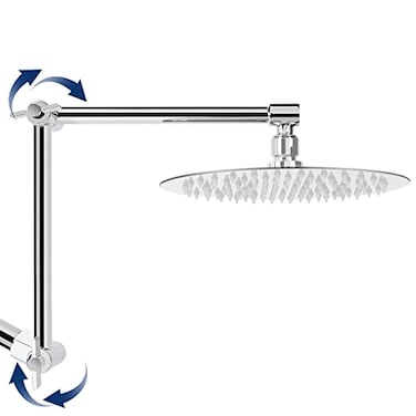 NearMoon Adjustable Shower Arm Shower Extension Arm Universal Connection Rise or Lower Shower Head Adjust HeightAngle to Upgrade Shower Experience AntiLeak 16 Inch Chrome