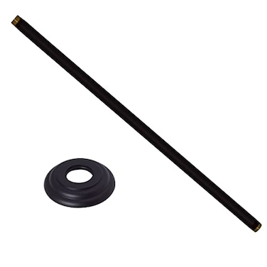 Westbrass 12 IPS x 19 Ceiling Mounted Shower Arm with Flange Matte Black D3619A62