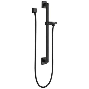 DELTA FAUCET 51500BL Adjustable Slide Grab Bar Assembly with Elbow Handshower Matte Black