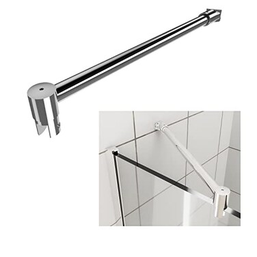 HTLOTUS Shower Door Support Bar 142 Telescopic Arm for 516 to 12 Thick Glass Fixed Frameless Shower Glass Panel Polished Silver
