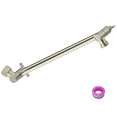Burginwin 12 Inch Shower Head Extension Arm Brushed NickelSolid Brass Adjustable Shower Arm Extension Lower Or Raise Any Rain Or Handheld Showerhead To Your Height Angle Universal Connection