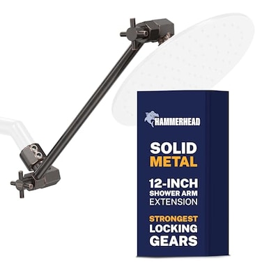 HammerHead Showers Solid Metal 12Inch Adjustable Shower Extension Arm Raises Showerhead Height Supports up to 10lbs Oil Rubbed Bronze