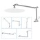 iFealClear All Metal 16 Shower Head Extension Arm Solid Brass Shower Head Extender Adjustable Height Angle G12 Universal Connection Stainless Steel Pipe with Lock Joint for Rain Showerhead Chrome