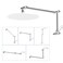 iFealClear All Metal 16 Shower Head Extension Arm Solid Brass Shower Head Extender Adjustable Height Angle G12 Universal Connection Stainless Steel Pipe with Lock Joint for Rain Showerhead Chrome