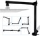 G-Promise GPromise 16 Inch Shower Head Extension Arm Solid Brass Height Angle Adjustable Extender Rise or Lower Rainfall and Fixed Shower Head Matte Black