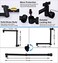 G-Promise GPromise 16 Inch Shower Head Extension Arm Solid Brass Height Angle Adjustable Extender Rise or Lower Rainfall and Fixed Shower Head Matte Black