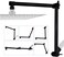 G-Promise GPromise 16 Inch Shower Head Extension Arm Solid Brass Height Angle Adjustable Extender Rise or Lower Rainfall and Fixed Shower Head Matte Black