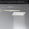 Voolan 20 Square Shower Arm with Flange and Teflon Tape Extension Shower Head Arm for Bathroom Fixed Shower Head Solid Stainless Steel Wall Mounted Brushed Nickel