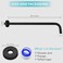 Nuodan Shower Arm with Flange 24 Inches Wall Mount Replacement Extension Showerhead Arm For Fixed Shower Head Matte Black