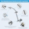 Hibbent Metal 16 Shower Head Extension Arm with 3way Diverter Valve Brass Flexible Height Angle Adjustable Shower Arm Extender for Rain Showerhead Stainless Steel Pipe Height Extending Chrome