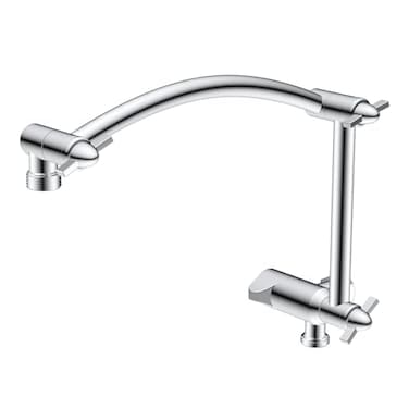 Hibbent Metal 16 Shower Head Extension Arm with 3way Diverter Valve Brass Flexible Height Angle Adjustable Shower Arm Extender for Rain Showerhead Stainless Steel Pipe Height Extending Chrome