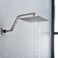 BESTILL 16 Inch S Shape Brushed Nickel Shower Head Arm Square Wall Mounted Shower Arm and Flange Included