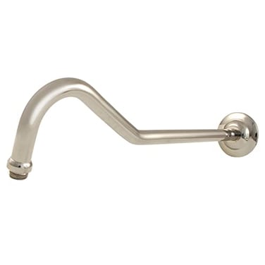 Kingston Brass K117C6 17Inch Sheppards Hook Rain Drop Shower Arm with Round Flange in Polished Nickel