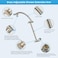Hibbent All Metal 20 Shower Head Extension Arm Solid Brass Flexible Height Angle Adjustable Shower Arm Extender Universal Connection Stainless Steel Pipe Height Extending Brushed Nickel