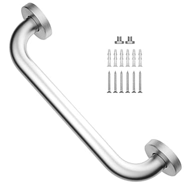 iMomwee 12 Inch Satin Brushed Nickel Shower Grab Bar 1 Diameter Stainless Steel Bathroom Grab Bar Handle Balance Bar for Shower and Wall Safety Hand Rail Support Handicap Elderly Assist Handle