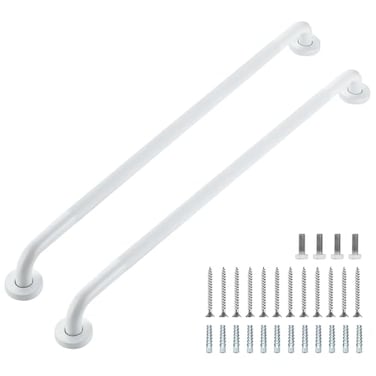 Ravinte Hardware Grab Bars for Shower 2 Pack 32Inch Anti Slip Shower Handles for Elderly Safety Shower Grab Bar Stainless Steel Handicap Grab Bars for Bathroom White 1 Diameter