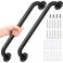 Yaocom 2 Pack Matte Black Shower Grab Bars 16 Inch Shower Safety Grab Bars Handles Replacement with Screws and Accessories 304 Stainless Steel Bathroom Handle for Handicap Elderly Senior Assist