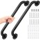 Yaocom 2 Pack Matte Black Shower Grab Bars 16 Inch Shower Safety Grab Bars Handles Replacement with Screws and Accessories 304 Stainless Steel Bathroom Handle for Handicap Elderly Senior Assist
