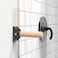AquaChase Jamb Mount Flip up Bamboo Grab Bar for Stability Doorway Balance Assist Folding Handle Mobility Aids for Seniors and Disabled Persons 300lbs Support Matte Black