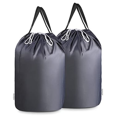 MCleanPin 140L Washable Laundry Bags with HandlesDirty Clothes Storage for College Dorm or Travel Laundry Liner Fit Most Laundry Hamper or Basket2 Pack Elegant Grey