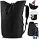 JOINPRO Laundry Backpack Bag 125L Extra Large Heavy Duty for College Dorm Apartment Durable Thick Material Laundry Hamper with Padded Straps for Easy Carry 3 Pockets for Travel Laundromat Black