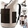 JOINPRO Laundry Backpack Bag 125L Extra Large Heavy Duty for College Dorm Apartment Durable Thick Material Laundry Hamper with Padded Straps for Easy Carry 3 Pockets for Travel Laundromat Khaki