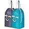 HOMEST 2 Pack Wash Me Travel Laundry Bag with Handles Square Base Can Carry Up to 3 Loads of Clothes Dirty Garments Storage with Drawstring ClosureLight Blue and Grey