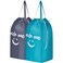 HOMEST 2 Pack Wash Me Travel Laundry Bag with Handles Square Base Can Carry Up to 3 Loads of Clothes Dirty Garments Storage with Drawstring ClosureLight Blue and Grey