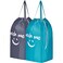 HOMEST 2 Pack Wash Me Travel Laundry Bag with Handles Square Base Can Carry Up to 3 Loads of Clothes Dirty Garments Storage with Drawstring ClosureLight Blue and Grey