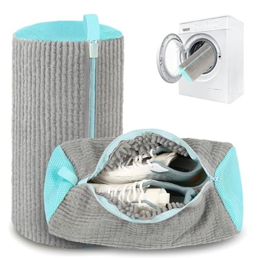Xan Concept Shoe Washing Machine BagLaundry Shoe Bag for Washer and Dryer2PC Shoe Cleaning Bags for SneakersTennis 2pcs Gray