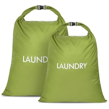 CANBOX 2 Pack Waterproof Travel Laundry Bag Set RollTop Wet Dry Bag for Odor Control Separating Dirty Clothes Packable Space Saver Organizer for Gym Swimming Cruise Suitcases